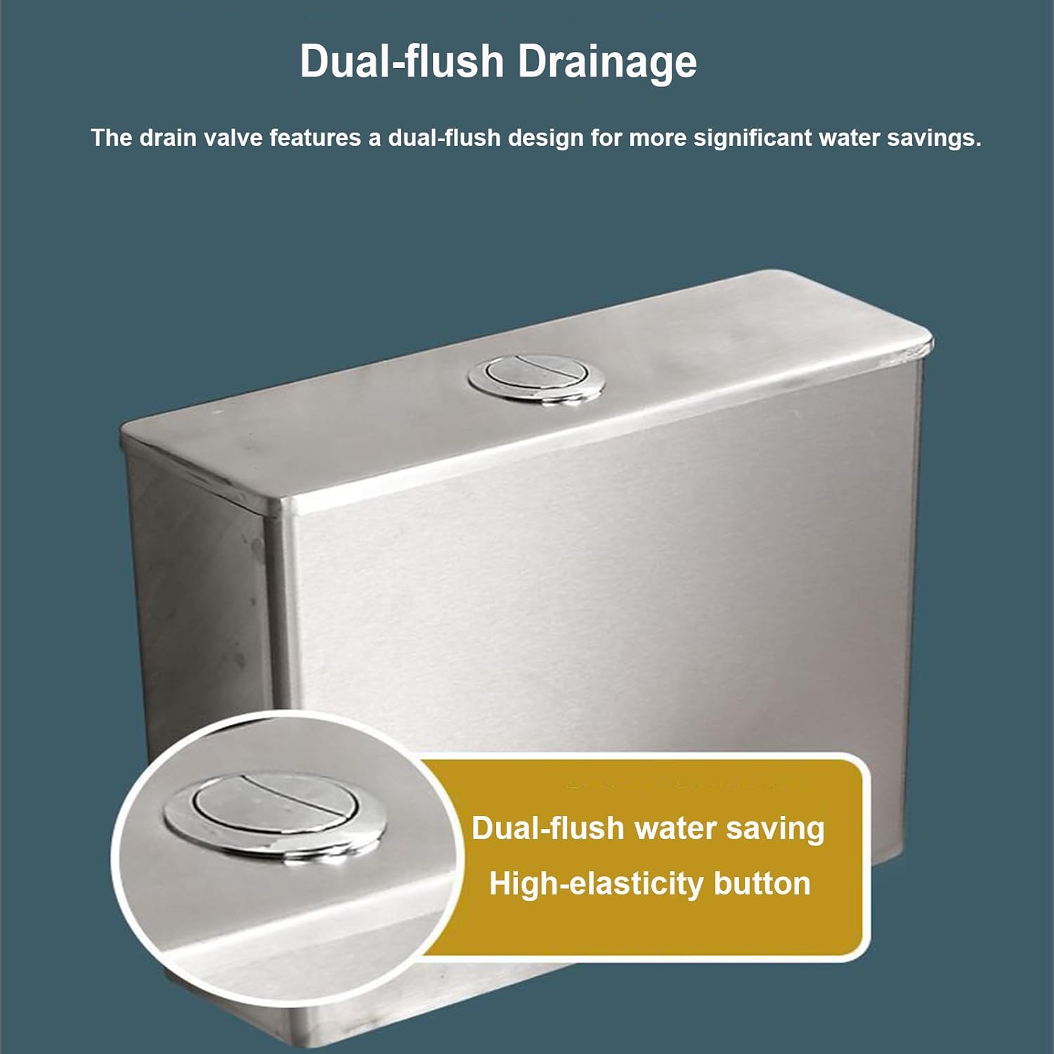 Stainless Steel Squat Toilet With Lid, Odor-Proof Squat Toilet Set With Water Tank, Public Toilet Water Tank Set for Trains, Airports & Public Restrooms,With S bend