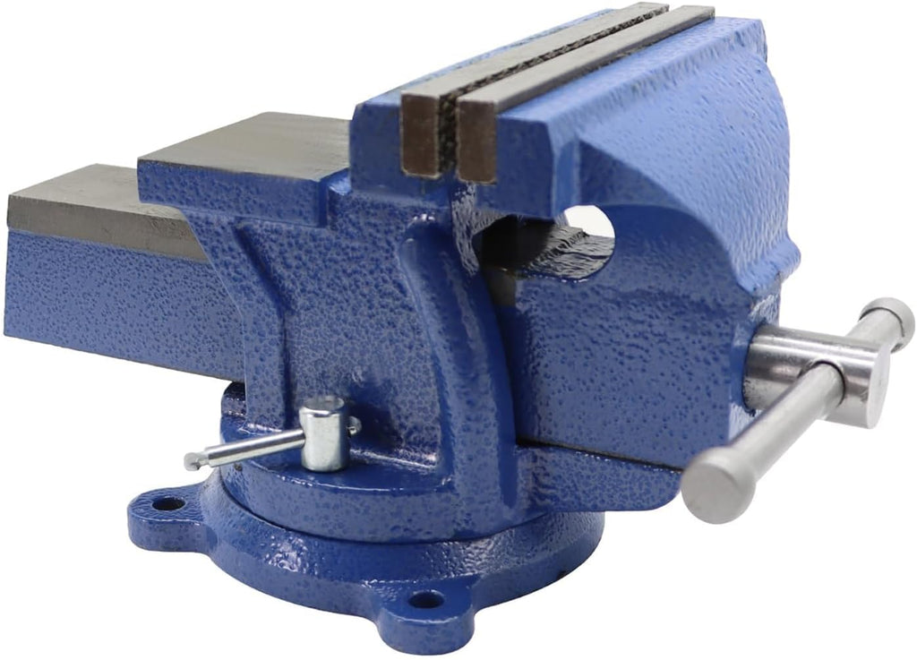 Nakkaa 10' Heavy Duty Bench Vise Cast Iron Vise with 360° Flexible Swivel Locking Base Home Work 10 Inch Swivel Bench Vice with Anvil