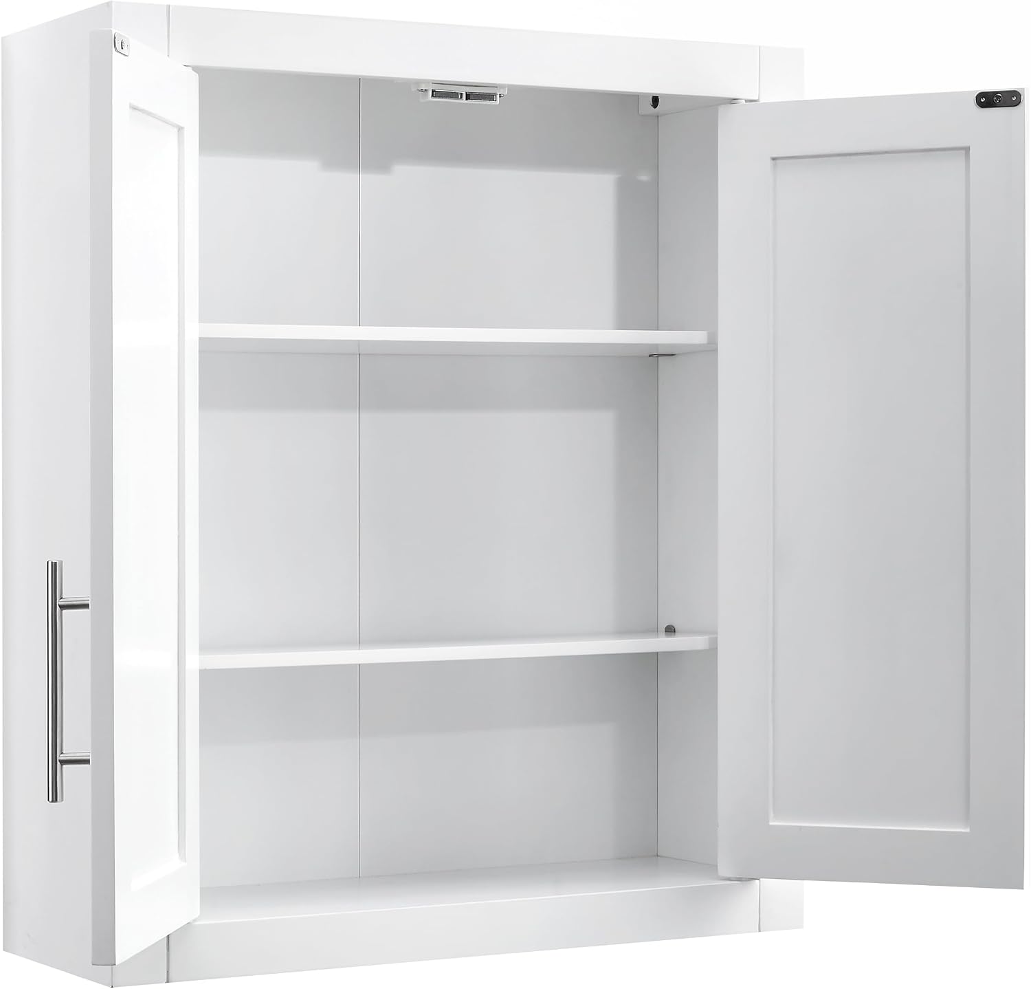 Crosley Furniture Savannah 2-Piece Wall Storage Cabinet, Cabinets for Laundry, Bathroom, Kitchen, White