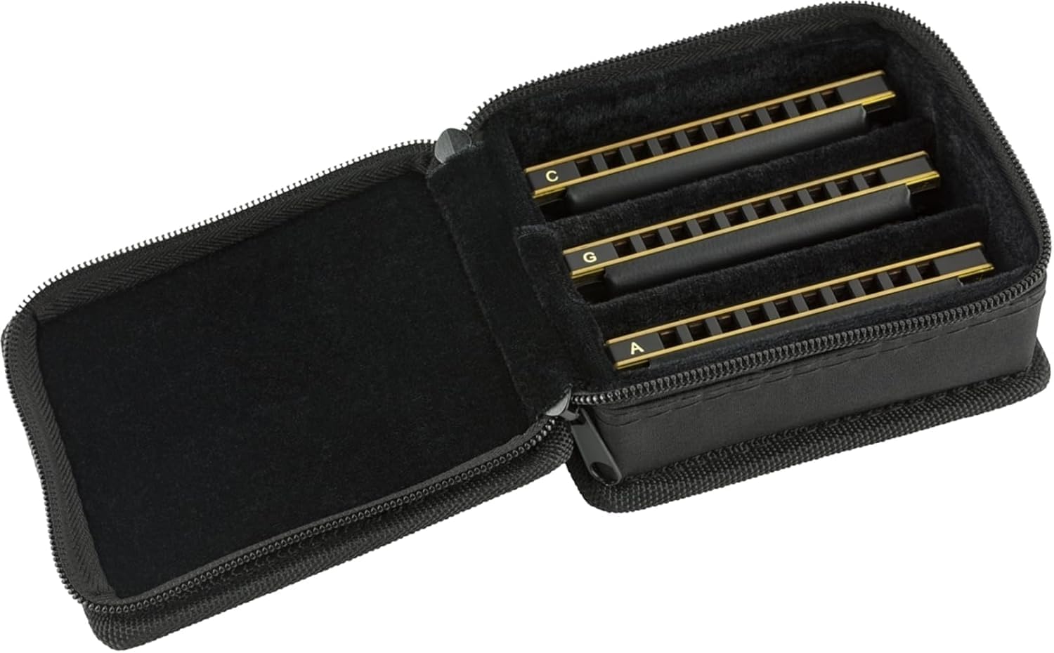 Fender Blues Deville Harmonica, Pack of 3 with case (Keys C,G,A)