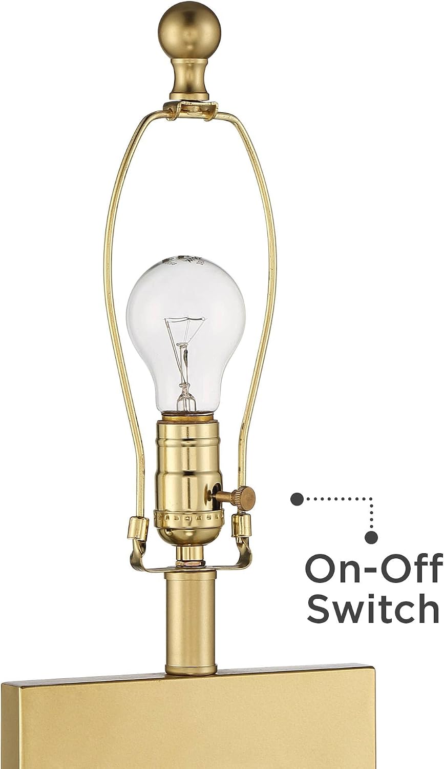 360 Lighting Marshall 30' Tall Open Rectangle Large Modern Luxe Glam End Table Lamps Set of 2 Gold Finish Metal White Shade Living Room Bedroom Bedside Nightstand House Office Home Kitchen