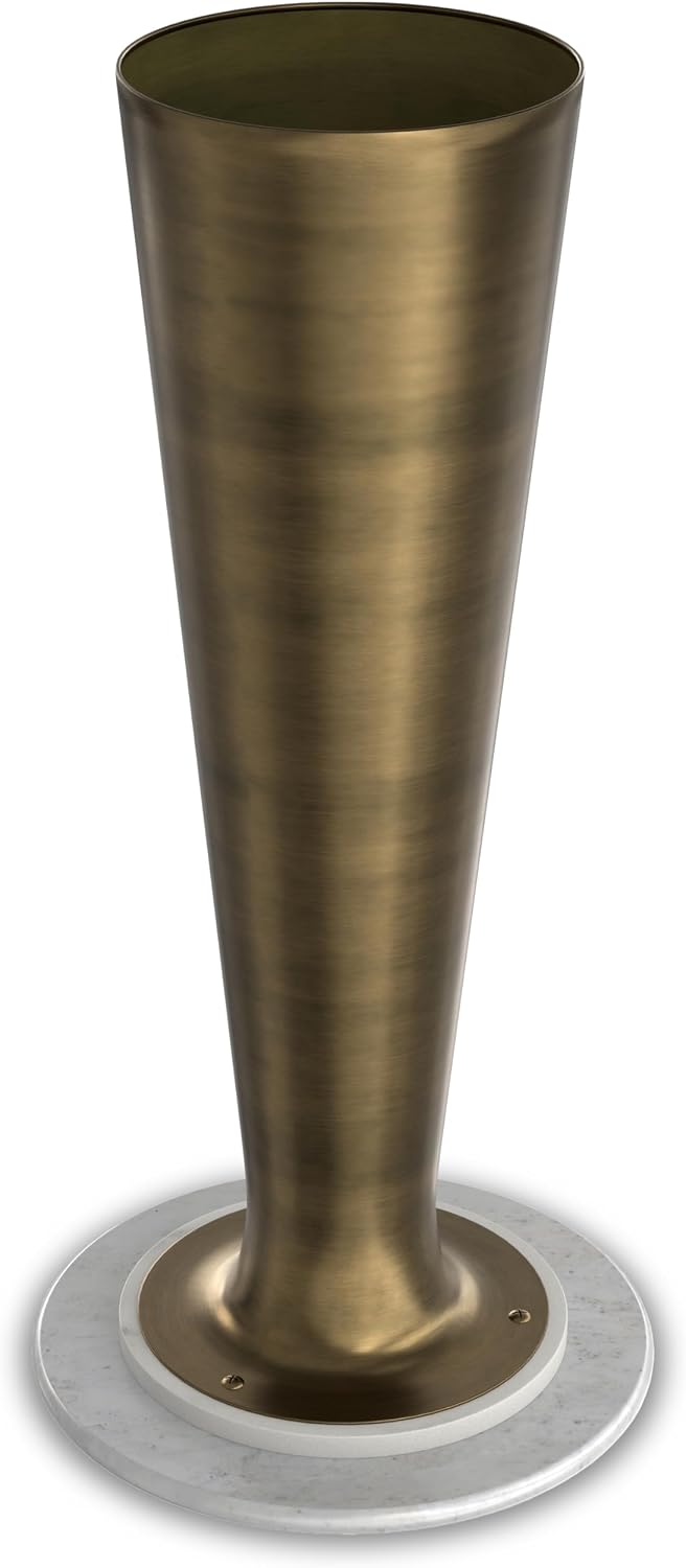 SIMPLIHOME Nicollette Metal Table - 12 inch Wide Solid Metal Round Side Table in Antique Brass, Modern Contemporary Accent Table for Living Room, Bedroom, or Office with Compact Design