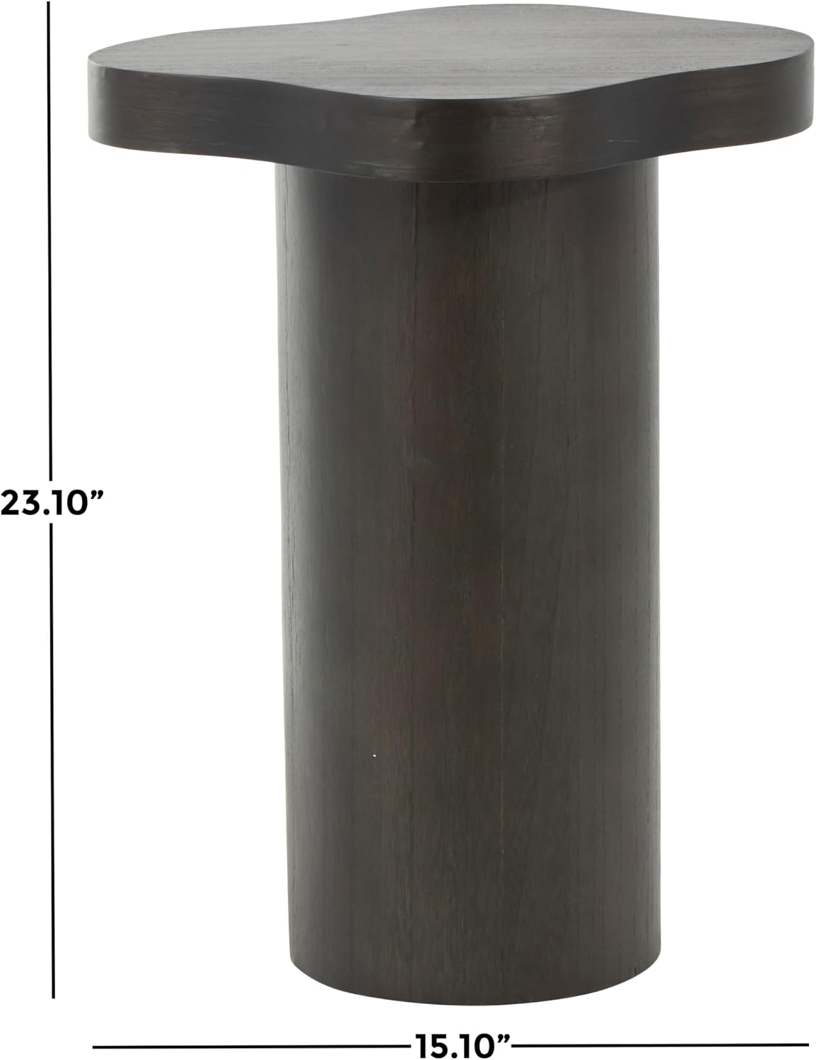 Deco 79 Wood Side End Accent Table Pedestal End Table with Rounded Square Top, Side Table 15' x 15' x 23', Black