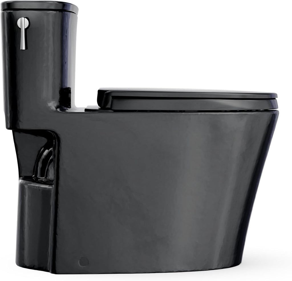 TOTO® Aurora™ One-Piece Elongated 1.28 GPF WASHLET®+ and Auto Flush Ready Universal Height Toilet with SS124 SoftClose® Seat, Ebony - MS686124CEF#51