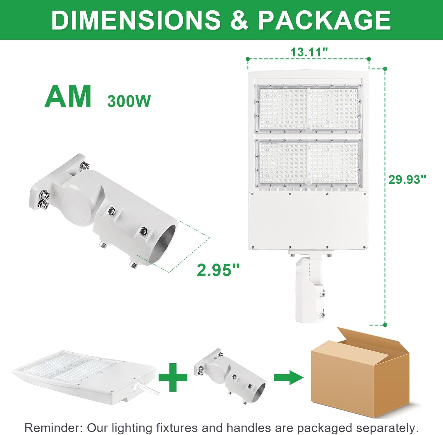 300W LED Parking Lot Light, 5000K 42000LM(140lm/w) LED Shoebox Area Light - Slip Fitter Mount, Dimmable Commercial Street Lighting, IP65 Surge Protection Built-in, AC100-277V