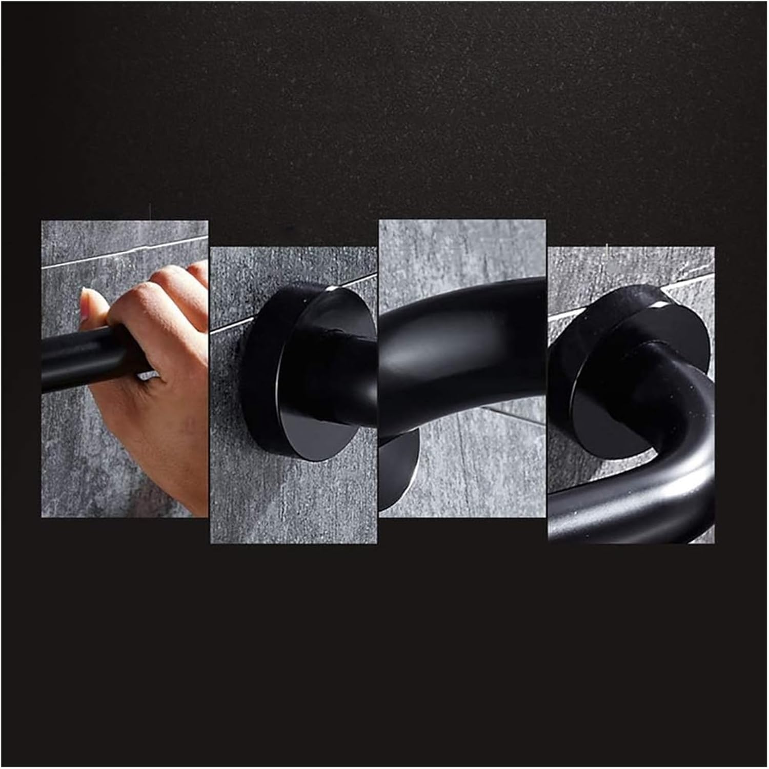 Grab Bars,Bathroom Safety Handrail Anti-Slip Wall Mount Space Aluminum Shower Bars Towel Rack Fit Bathtub Bathroom Kitchen Stairway Use (Blanc-40cm