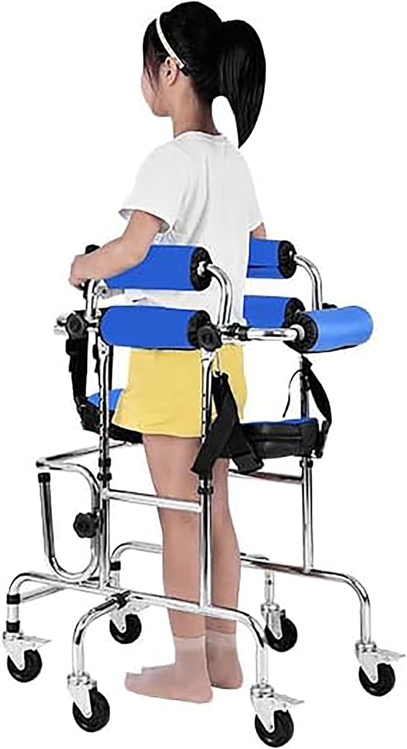 Walking aids Walker for Children, PortableWalking Standing Frame with Height Adjustable Seat,Lightweight Aluminium Rollator, for Height 80-120cm Kids Cerebral Palsy Disability Rehabilitation Training
