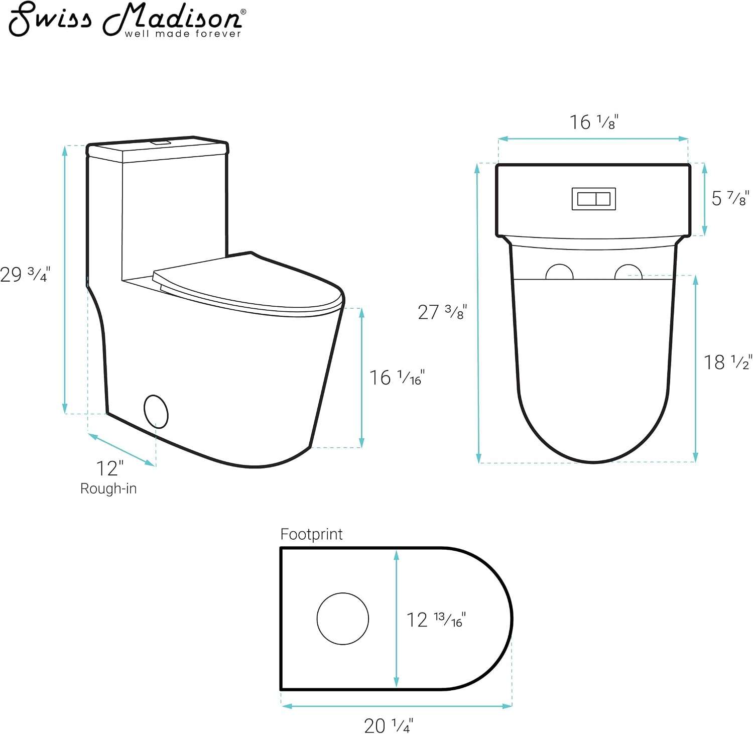 Antibes One Piece Elongated Dual Flush Toilet with 0.95/1.26 GPF