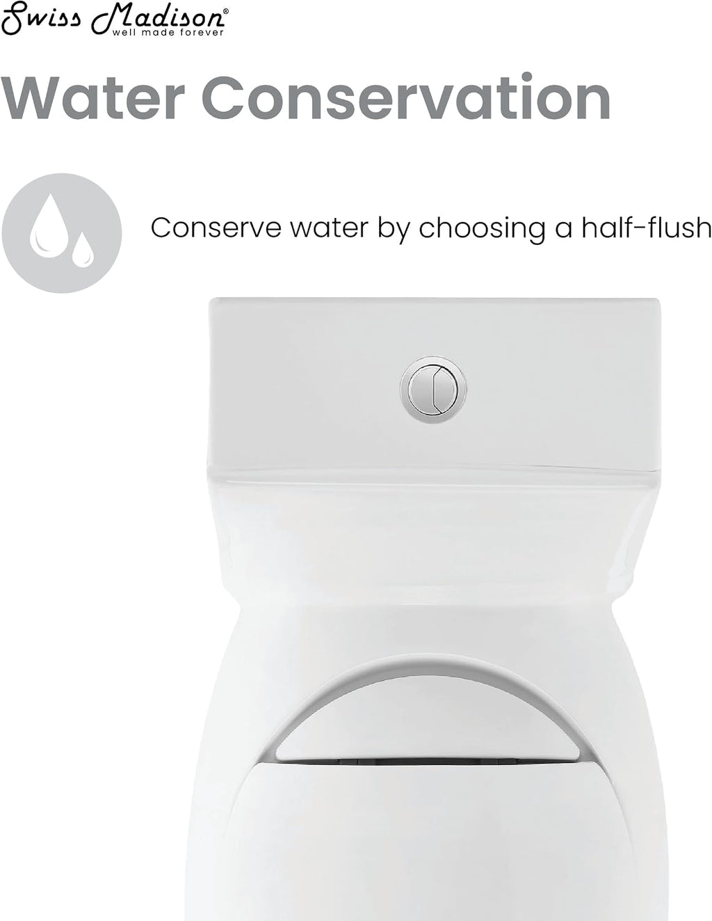 Swiss Madison Plaisir One-Piece Toilet, ADA Toilet, Elongated Egg Toilet Dual-Flush 1.1/1.6 gpf, Glossy White