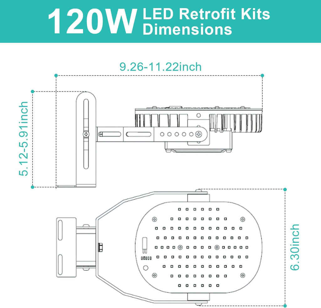 OSTEK 120W LED Shoebox Retrofit Kits, E39 Mogul Base, Replace 400W MH/HPS/HID, 16200LM 5000K Daylight, Retrofit Lights for Parking Lot, Street, Warehouse, Wall Area Lighting, UL ETL Certified,