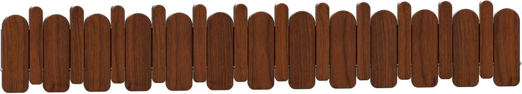 Wall Mounted Piano Key Hanger | Flip Style Hook | Entrance Wall Art Hook, Made of Oak Wood (3 Times Painted, 4 Times Polished) (Arc Walnut, 12Hooks)