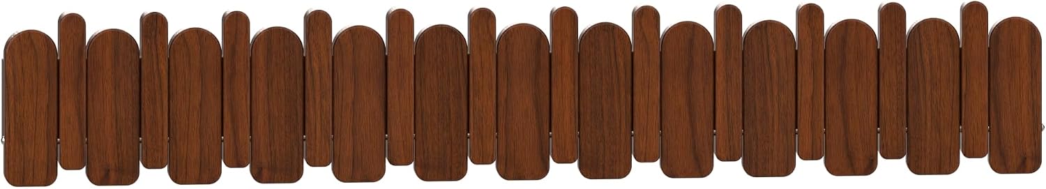 Wall Mounted Piano Key Hanger | Flip Style Hook | Entrance Wall Art Hook, Made of Oak Wood (3 Times Painted, 4 Times Polished) (Arc Walnut, 12Hooks)