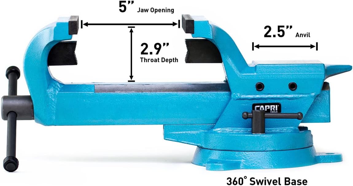 Capri Tools 10515 Ultimate Grip Forged Steel Bench Vise, 4'