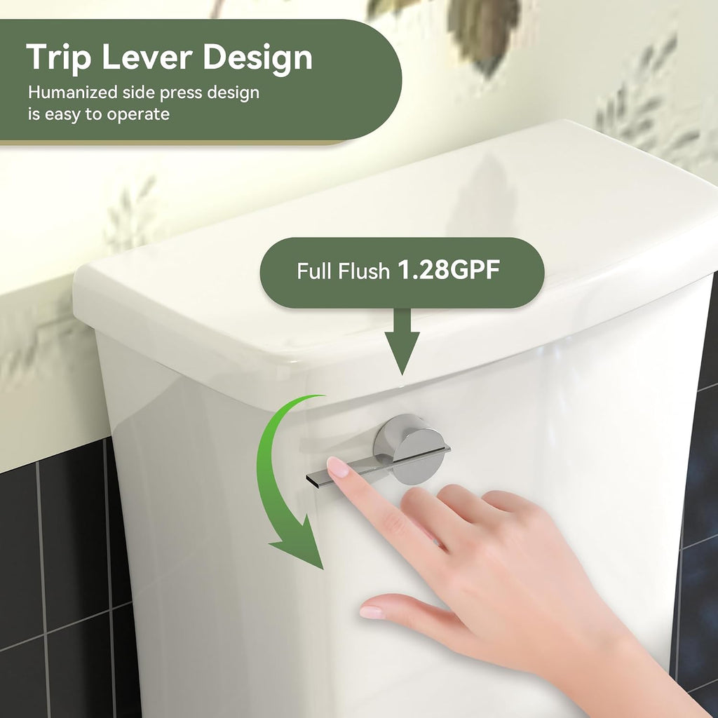 SUPERFLO 21 Inch Extra Tall Toilets Comfort Height Toilet for Seniors & Tall Adults, ADA Elongated Toilet with 1.28 GPF Single Flush, Easy Install Bathroom Toilet (White)