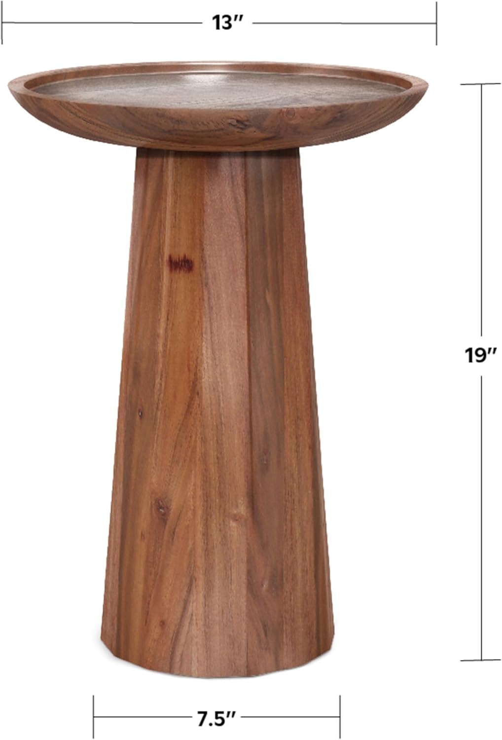 SIMPLIHOME Dayton End Table - 13 inch Wide Solid Acacia Wood Round Accent Table in Light Cognac, Handcrafted Contemporary Nightstand or Lamp Stand for Living Room with Textured Finish, Assembled