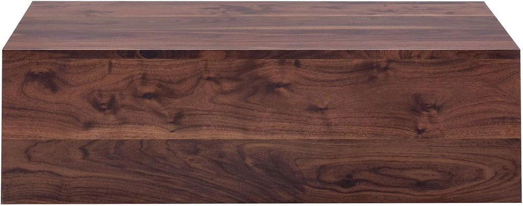 Rustic Walnut Coffee Table for Living Room Rectangular Center Tables Modern Elegant Wooden Cocktail Table for Home Office -Fully Assembled