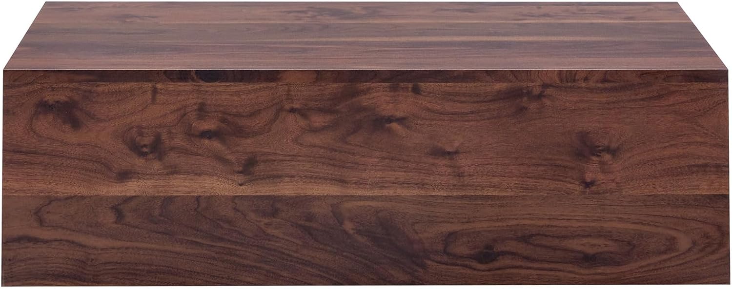 Rustic Walnut Coffee Table for Living Room Rectangular Center Tables Modern Elegant Wooden Cocktail Table for Home Office -Fully Assembled
