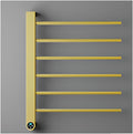 Towel Warmer Black,Wall Mounted S for Bathroom,Stainless Steel Heated Towel Rack, Drying with Intelligent Touch Screen Timer-White(Gold)