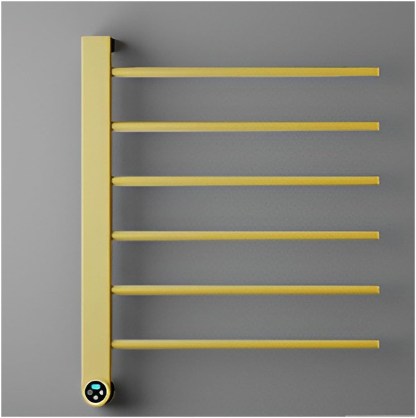 Towel Warmer Black,Wall Mounted S for Bathroom,Stainless Steel Heated Towel Rack, Drying with Intelligent Touch Screen Timer-White(Gold)