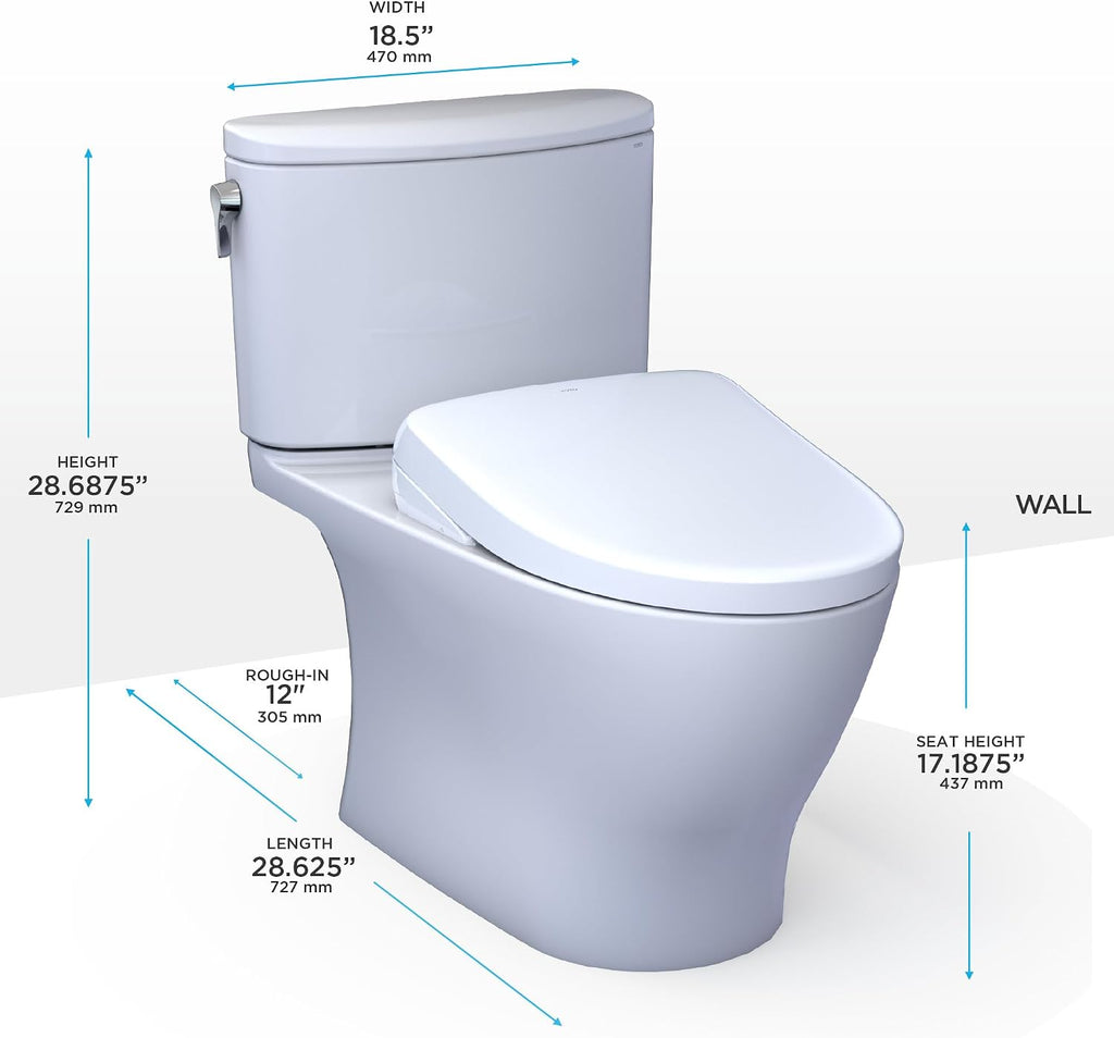 TOTO® WASHLET®+ Nexus® Two-Piece Elongated 1.28 GPF Toilet with S2 Bidet Seat, Cotton White - MW4423346CEFG#01