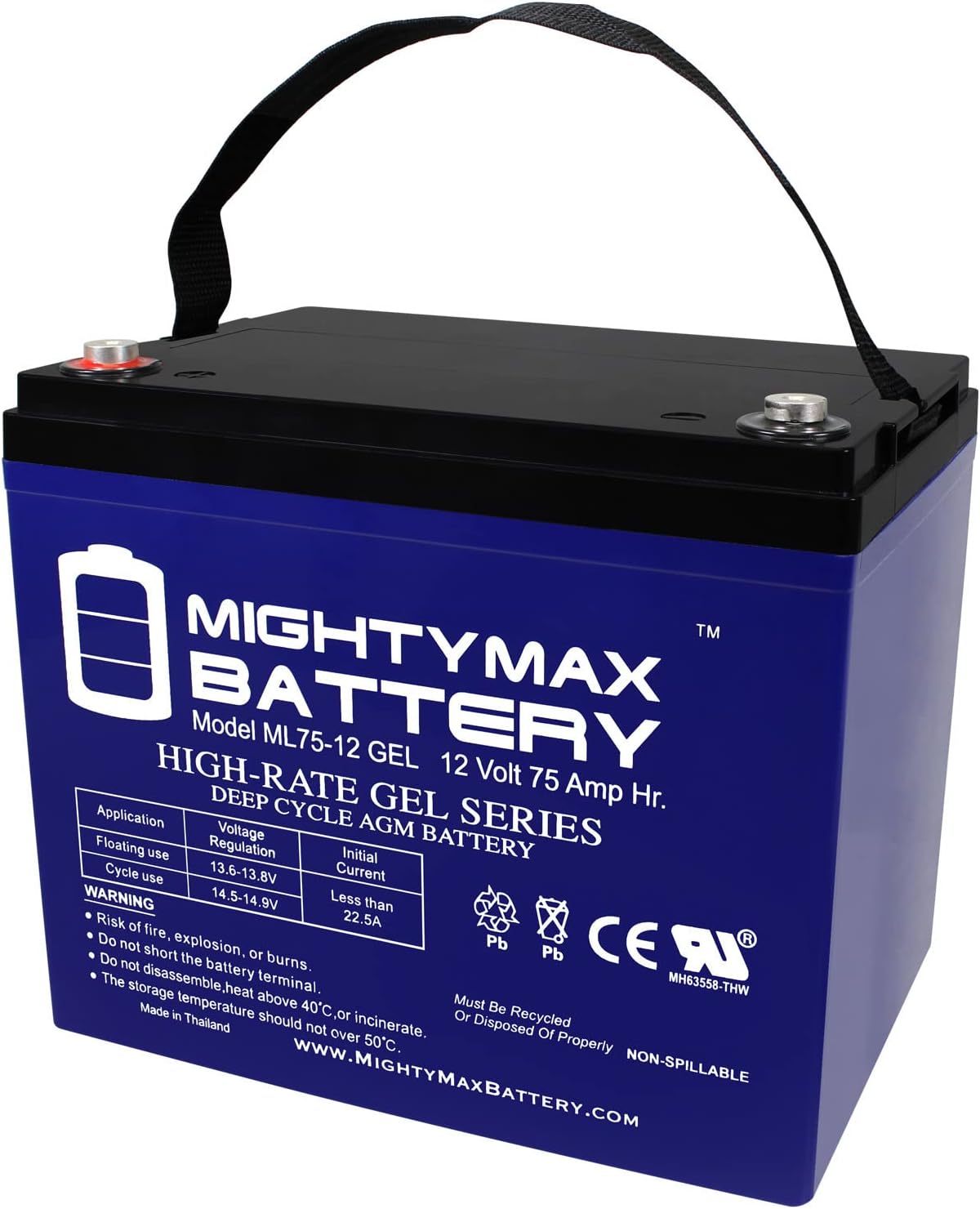 Mighty Max Battery 12V 75AH GEL Battery Replacement for Scooter Wheelchair Mobility