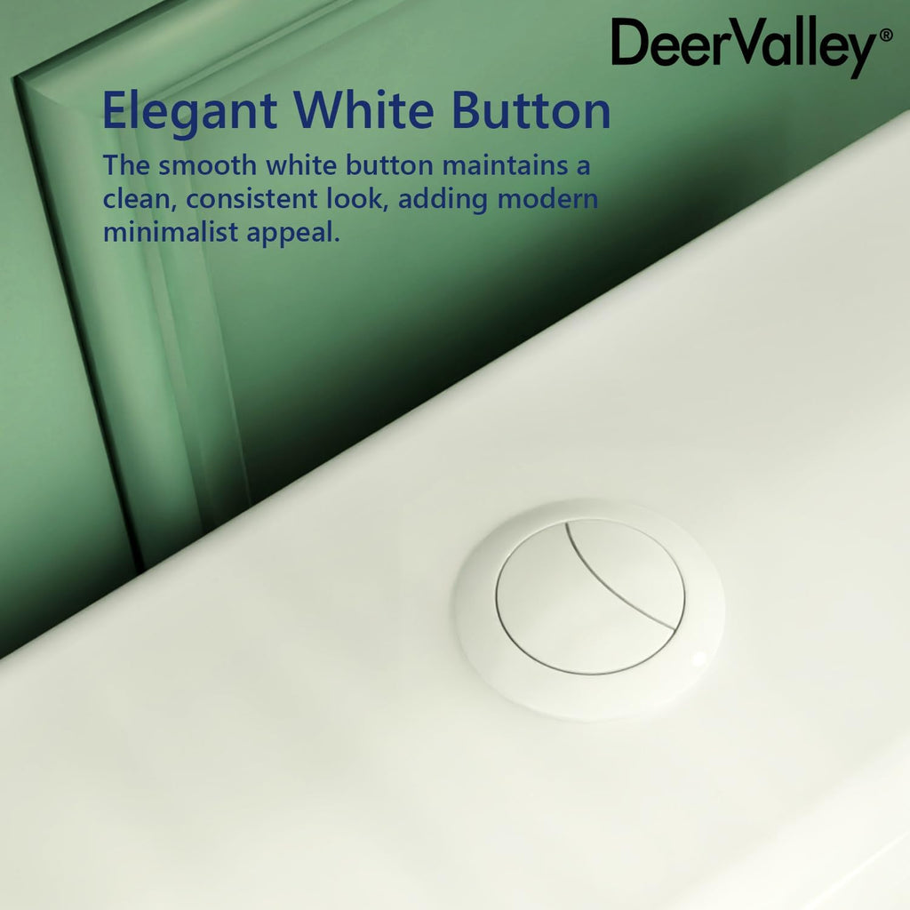 DeerValley Compact One-Piece Toilet 12 Inch Rough-In Space-Saving Toilets for Tiny Bathrooms with White Button
