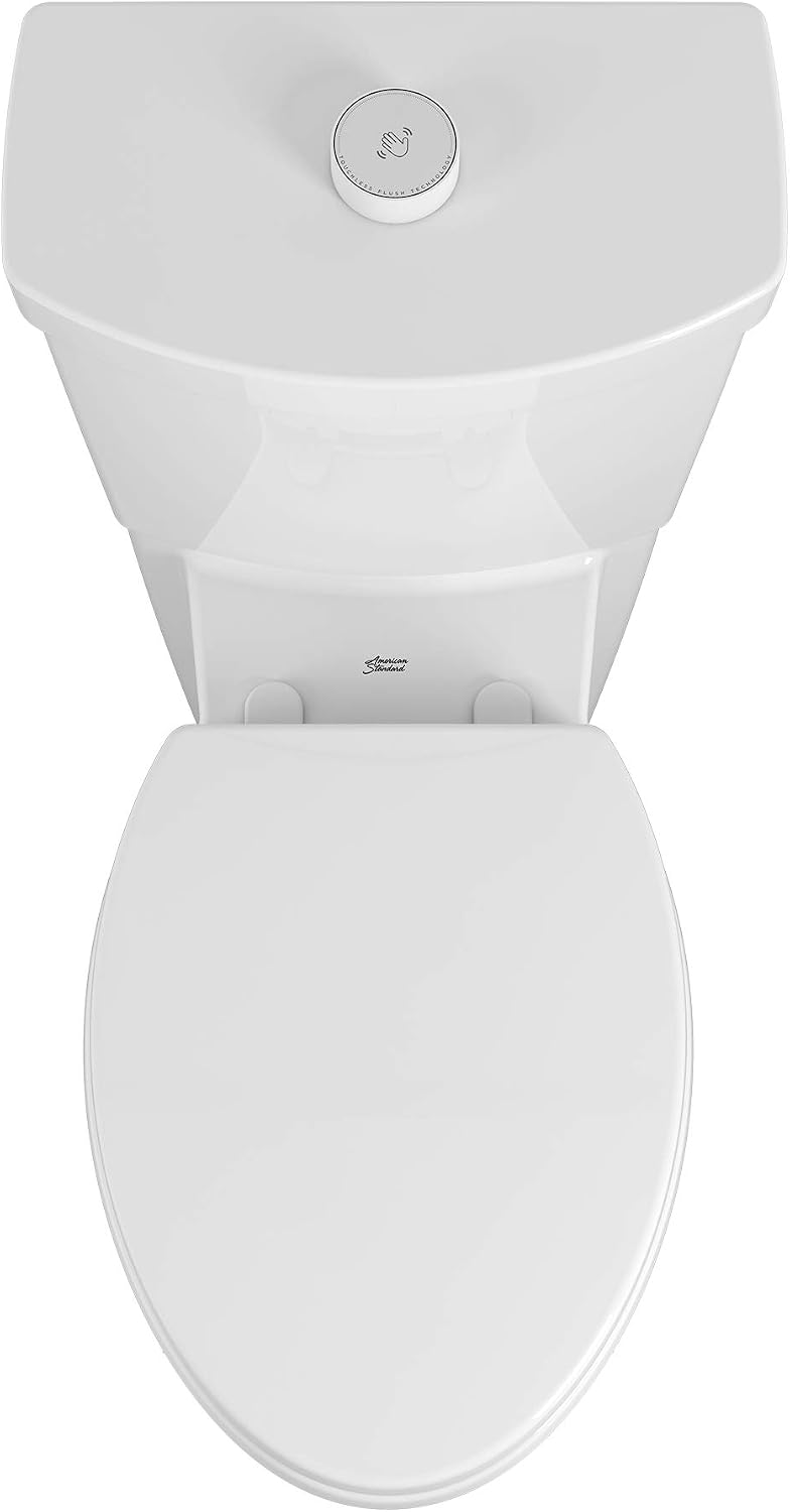American Standard 2989709.020 Concealed Trapway Cadet Touchless 2-Piece 1.28 GPF Single Flush Elongated Toilet, Seat Included, White