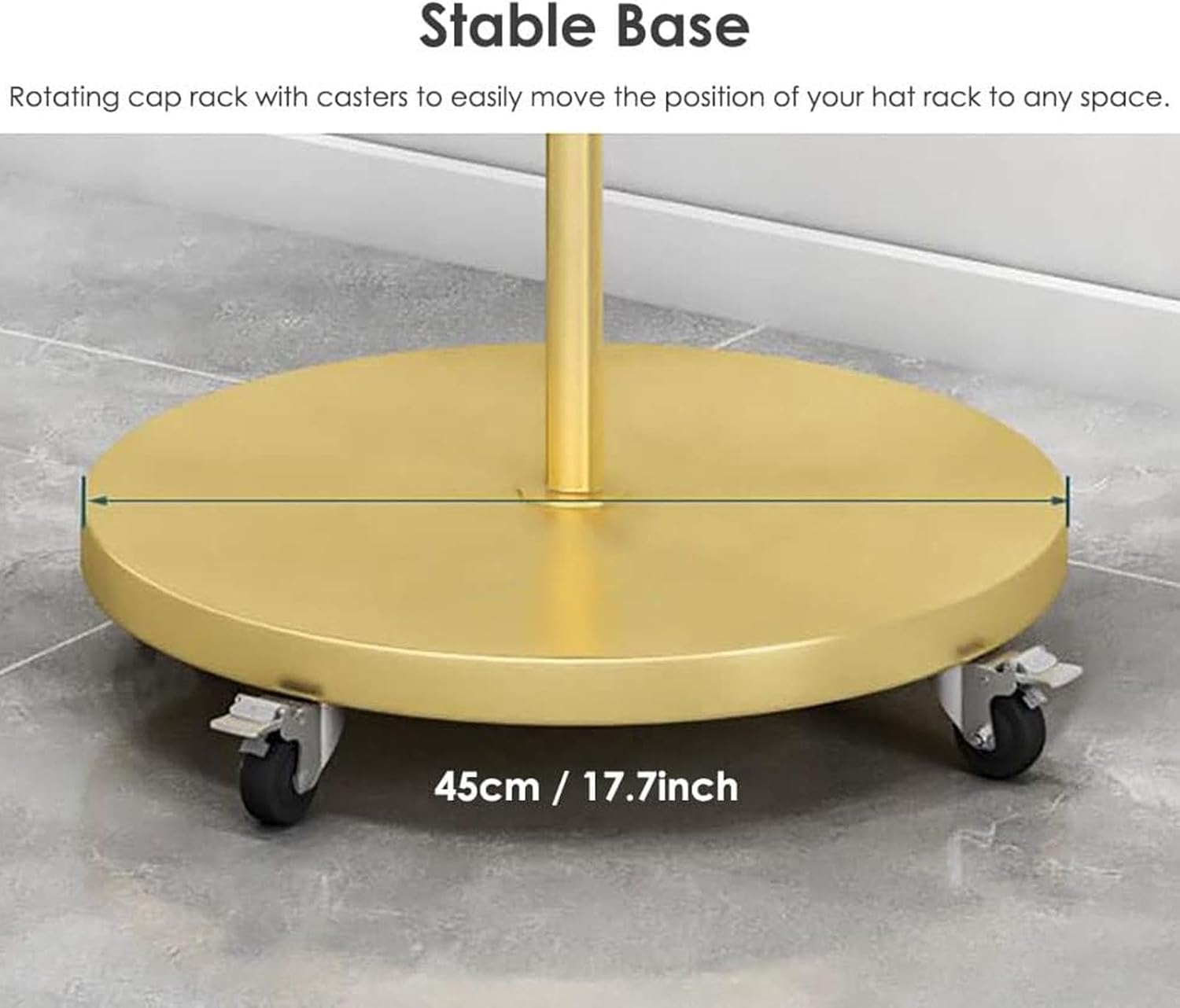 Hat Rack Stand Baseball Hat Holder Movable Hat Display Racks, Large Capacity Hat Holder, Metal Heavy Duty Storage Organizer for Baseball Caps/Cowboy Hats,White-Place 20 Hats