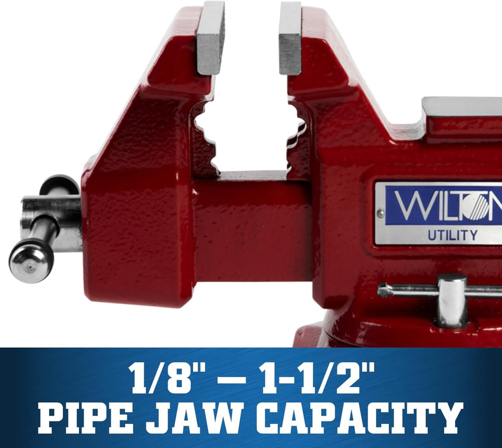 Wilton Utility Bench Vise, 4-1/2' Jaw Width, 4' Jaw Opening, 2-5/8' Throat (Model 674U)