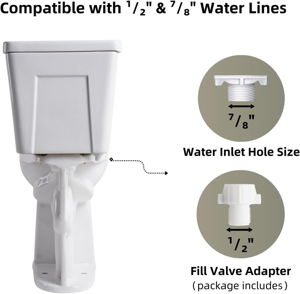 Tall Toilets For Seniors 21 Inch, Los Flexi Comfort & High Toilet, Elongated Bowl and Soft-Close Seat, 1.28 GPF Extra Tall Handicap Toilet with Efficient Siphonic Flush & 12' Rough-In