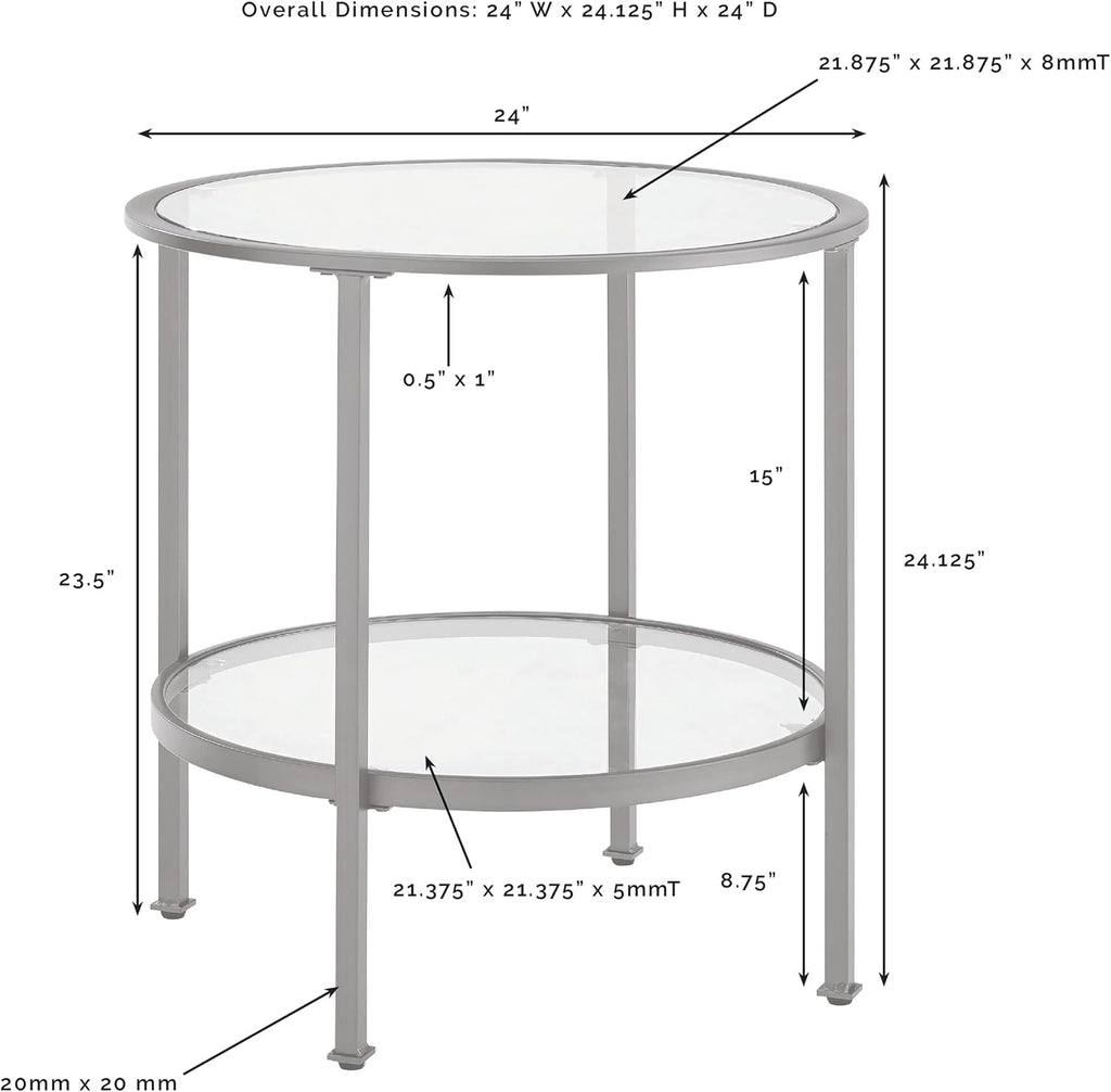 Crosley Furniture Aimee Small Side End Table with Storage Shelf for Living Room, Oil-Rubbed Bronze