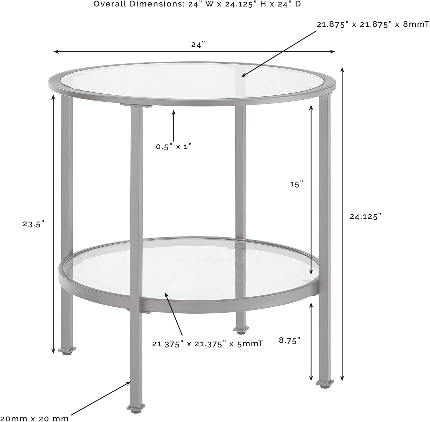 Crosley Furniture Aimee Small Side End Table with Storage Shelf for Living Room, Oil-Rubbed Bronze