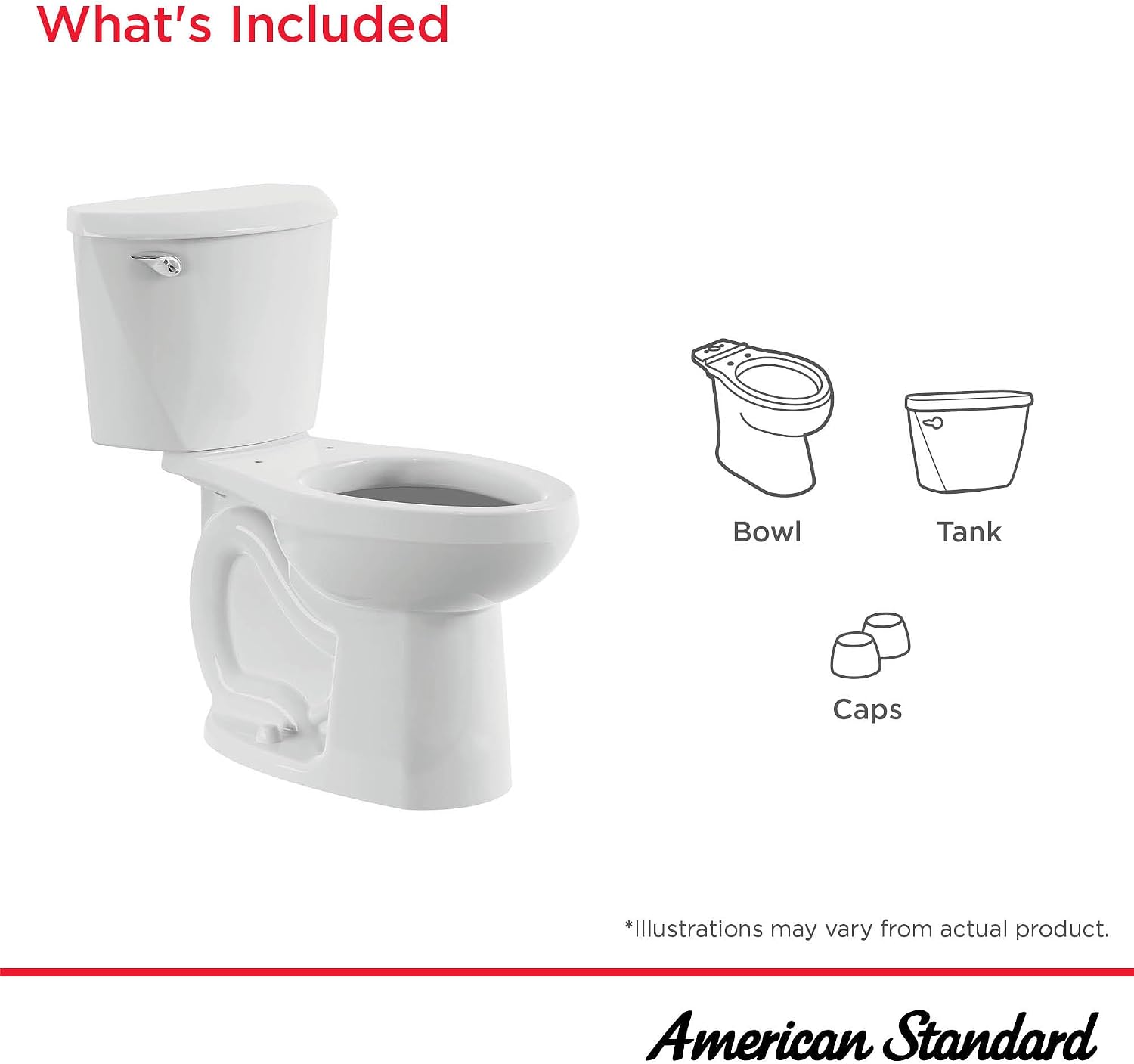 American Standard 250AA105.020 Colony 3 Chair Height Elongated Two-Piece Toilet, White