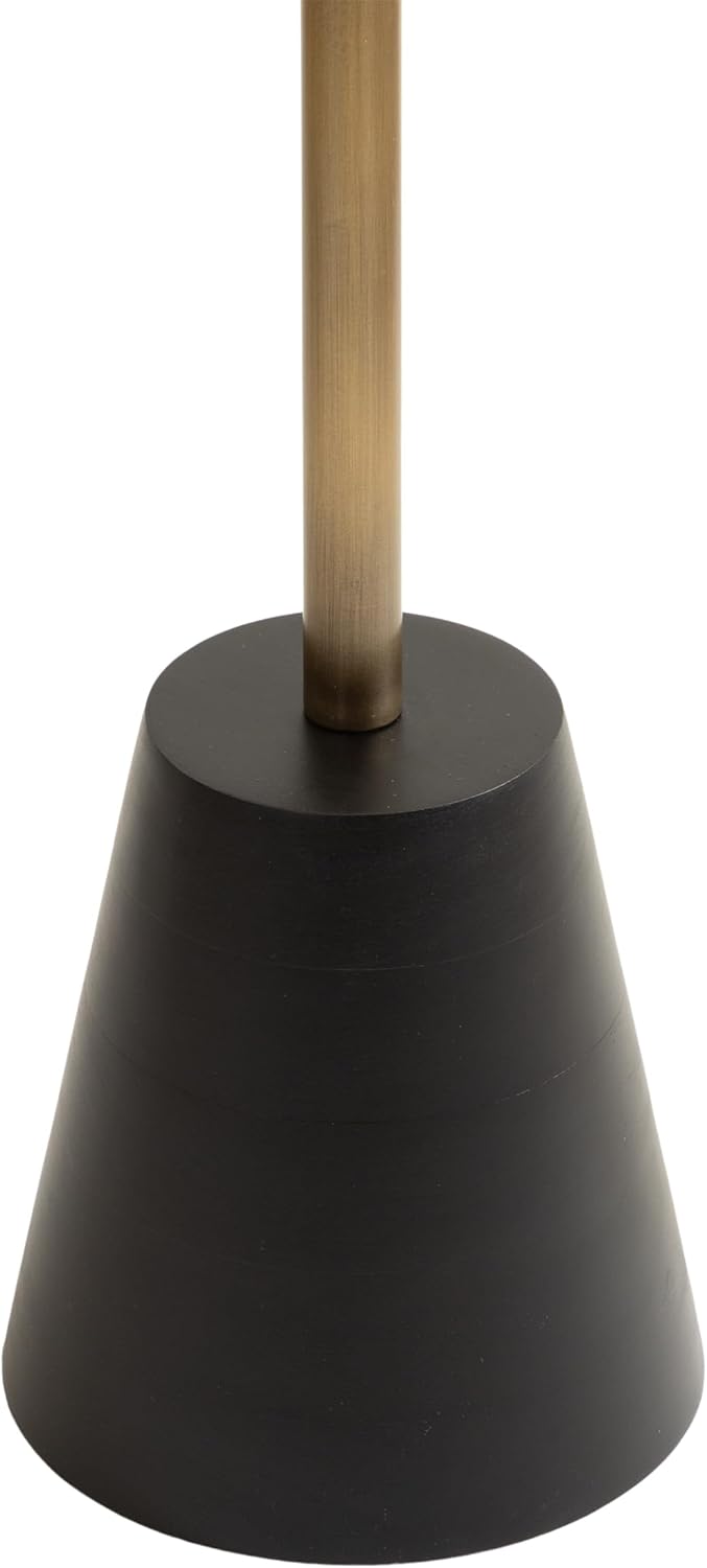 Kate and Laurel Tira Elegant Round Side Table, 14 x 24, Brass and Black, Modern Glam Circle End Table for Use as Bedroom Nightstand or Living Room Table Option