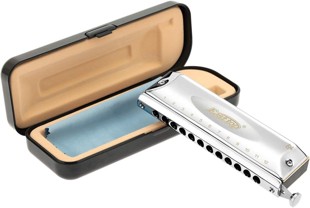 East top Chromatic Harmonica Key of Bb, 12 Holes 48 Tones Chromatic Mouth Organ Harmonica For Adults, Professionals and Students (SL)