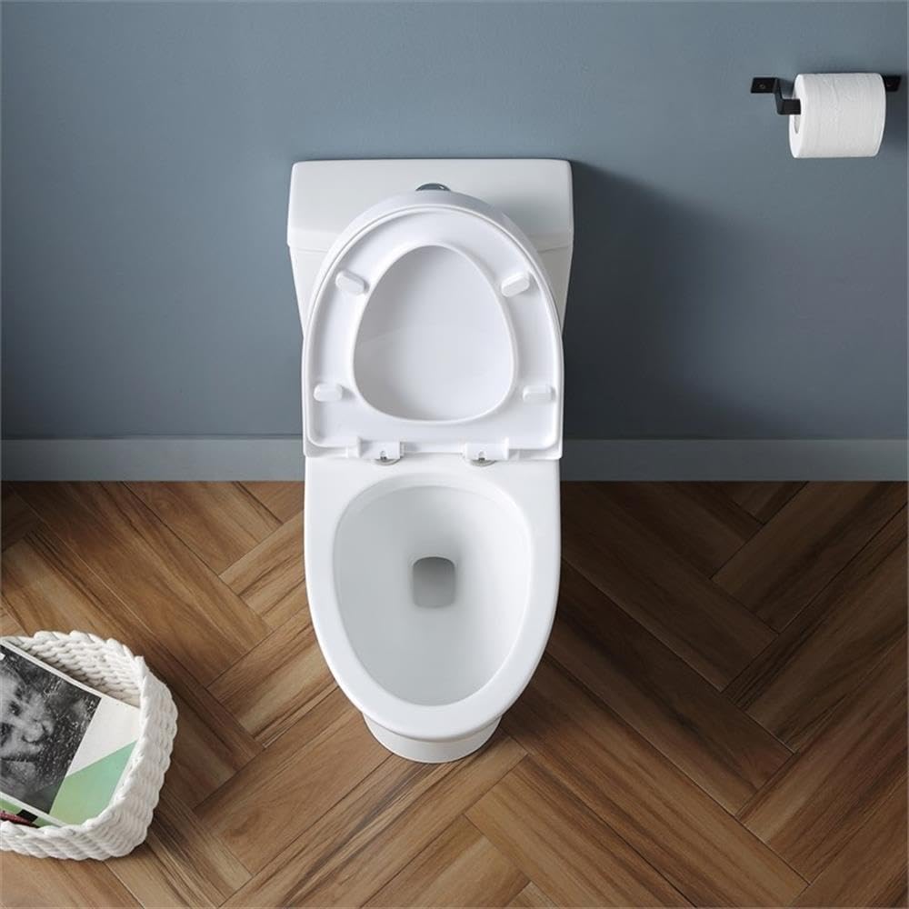 Pemberly Row 2-Piece Dual-Flush Toilet, 1.1/1.6 GPF, Elongated Bowl in White, Comfort ADA Height, Sleek Skirted Design, WaterSense Certified, Soft-Close Seat Included, Modern Bathroom Fixture