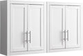 Crosley Furniture Savannah 2-Piece Wall Storage Cabinet, Cabinets for Laundry, Bathroom, Kitchen, White
