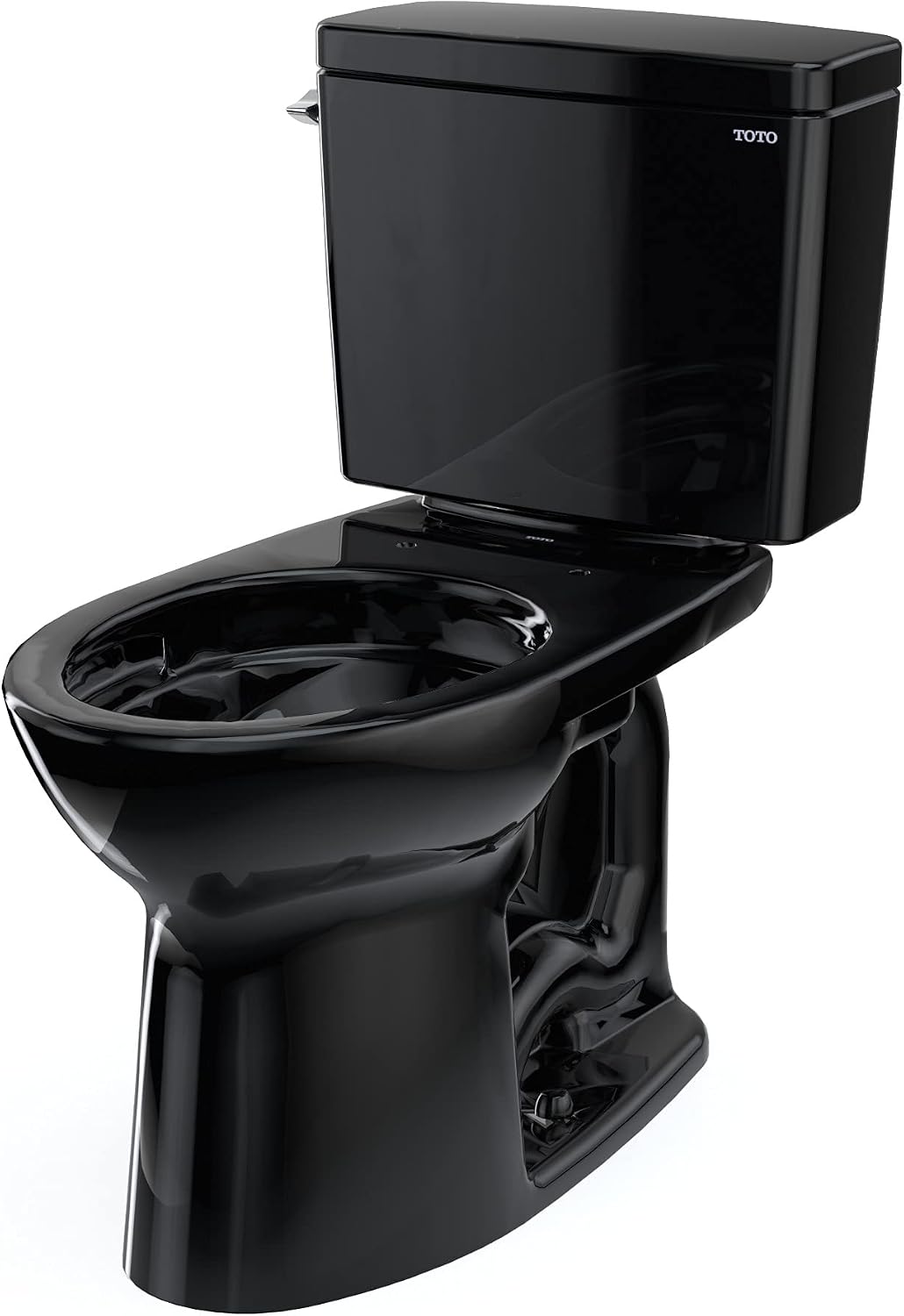 TOTO Drake Two-Piece Elongated 1.28 GPF Universal Height TORNADO FLUSH Toilet, Ebony - CST776CEF#51