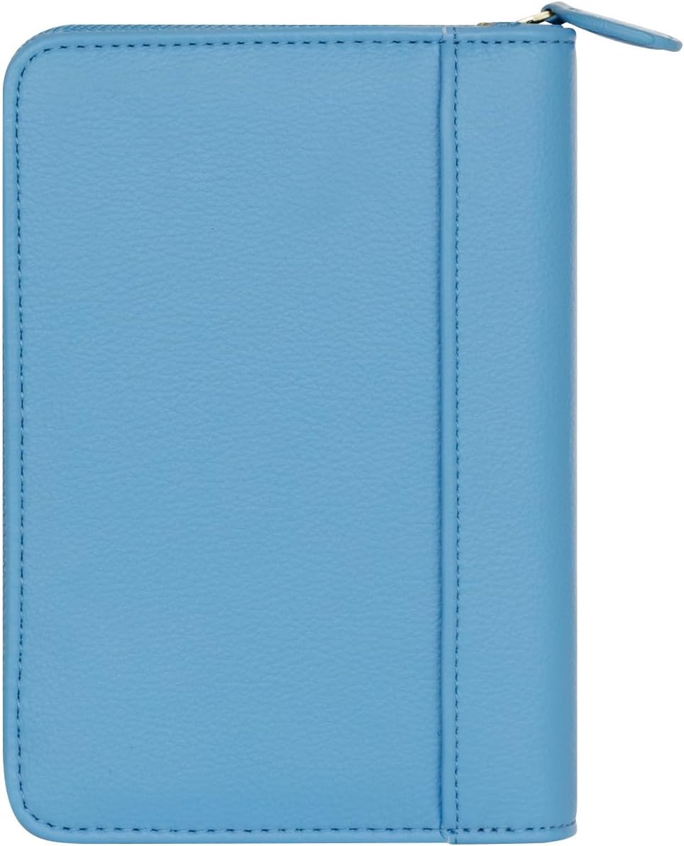 FranklinCovey - Thalia Ring-Bound Binder for FranklinCovey Planners | Simulated Leather - Zipper Binder (Pocket, Blue Lagoon)