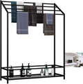 Exquisite Bathroom Shelves 4 Bar Freestanding Towel Rack, Bathroom Towel Holder with Shelf, Portable Metal Towel Hanger Stand Alone, Easy to Installation