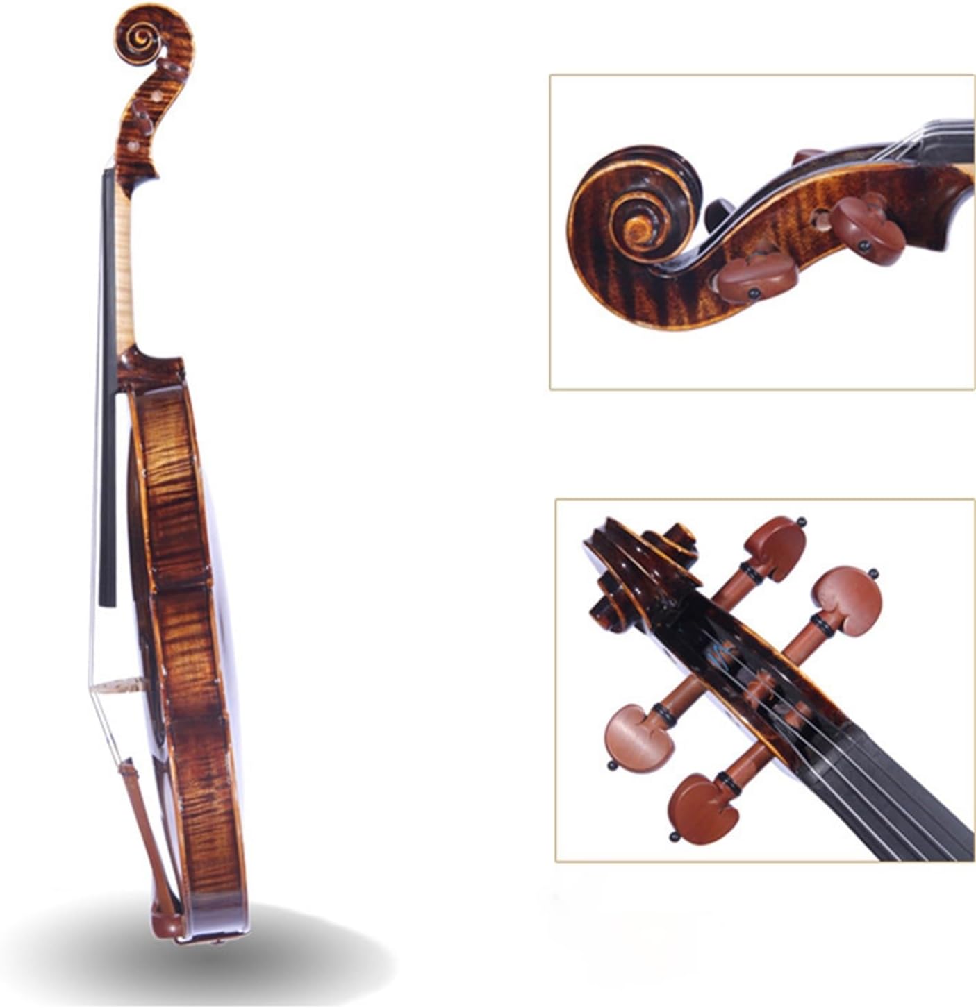 Violin 1/2 Violin Adult Beginner Handmade Solid Wood Pattern Maple Musical Instrument Practice(1/4)