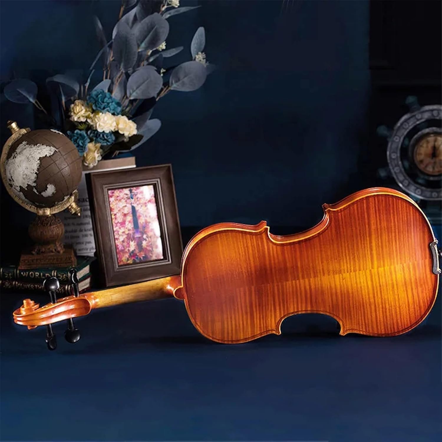 TSTS European Spruce Handmade Solid Wood Professional Violin Natural Maple Pattern Violin Musical Instrument Adults Violins (Color : 3/4)