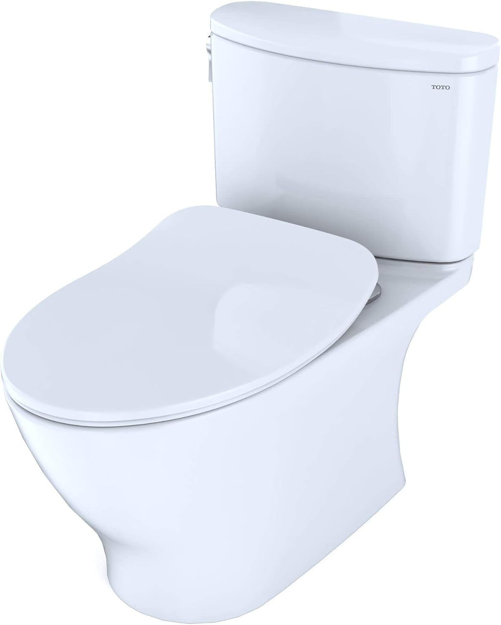 TOTO Nexus 1G Two-Piece Elongated 1.0 GPF Universal Height Toilet with CEFIONTECT and SS234 SoftClose Seat, WASHLET+ Ready, Cotton White - MS442234CUFG#01