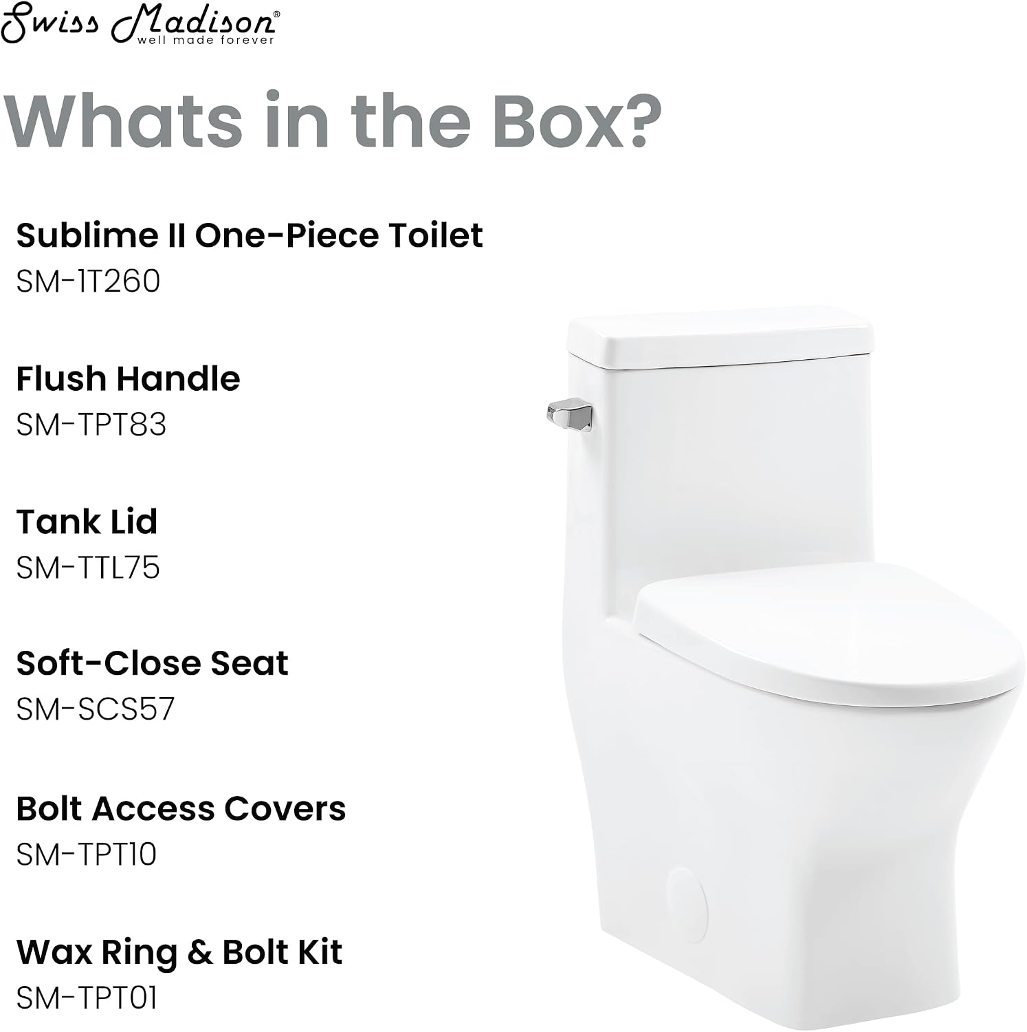 Sublime II One-Piece 12' Rough-in 1.28 GPF Left Flush Round Compact Toilet in Glossy White