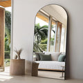 Rowjut Floor Full Length Mirror, Arched Mirrors Full Length 81'x41' Freestanding Large & with Aluminum Frame&Wall Mounted & Hanging or Leaning& Full Body Mirror for Bedroom, Black