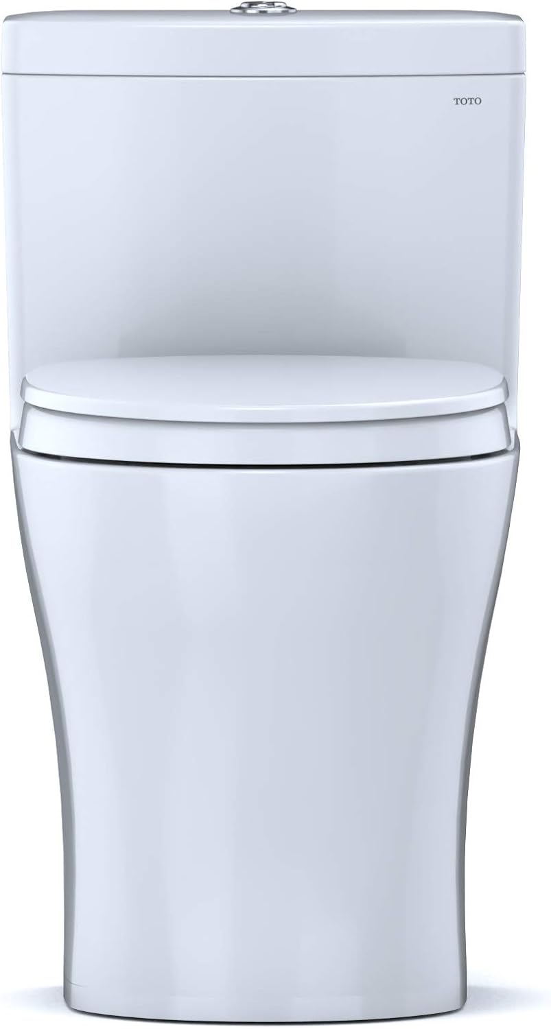 TOTO® Aquia® IV One-Piece Elongated Dual Flush 1.28 and 0.9 GPF Universal Height, WASHLET®+ Ready Toilet with CEFIONTECT®, Cotton White- MS646124CEMFGN#01