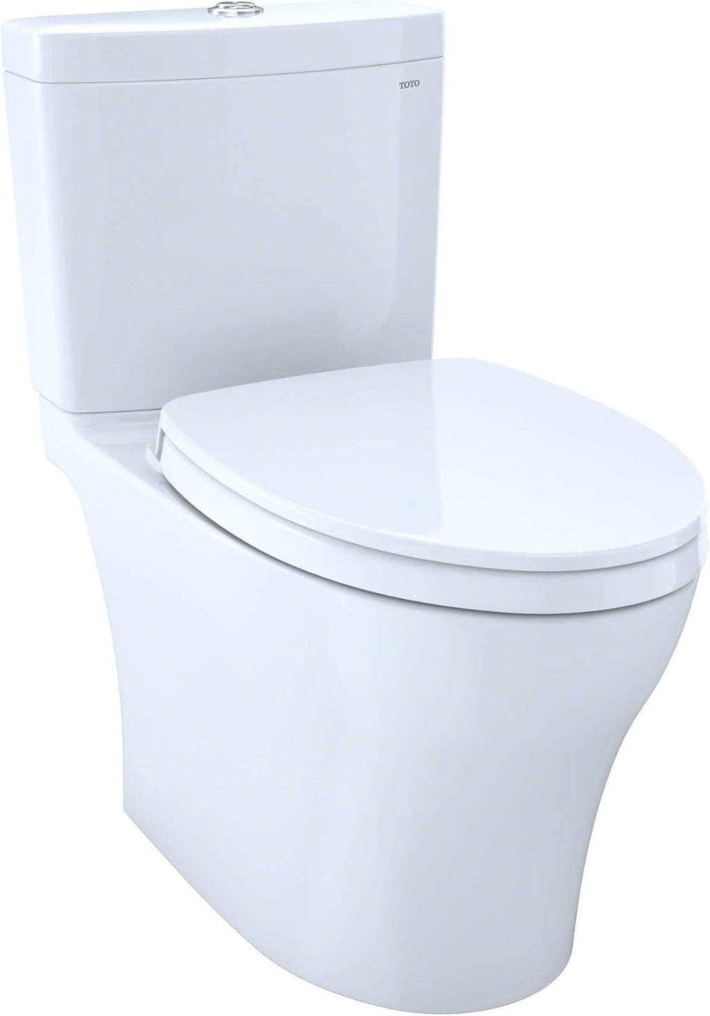 TOTO Aquia IV WASHLET+ Two-Piece Elongated Dual Flush 1.28 and 0.9 GPF Toilet with CEFIONTECT, Cotton White - MS446124CEMGN#01