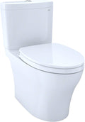 TOTO Aquia IV WASHLET+ Two-Piece Elongated Dual Flush 1.28 and 0.9 GPF Toilet with CEFIONTECT, Cotton White - MS446124CEMGN#01