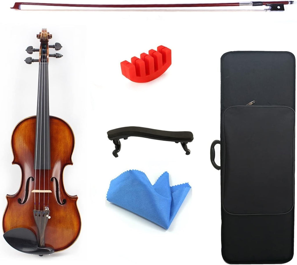 TSTS Naturally Dried Stripes Maple Violin 4/4 Hand-Made Professional Violin Musical Instrument Adults Violins
