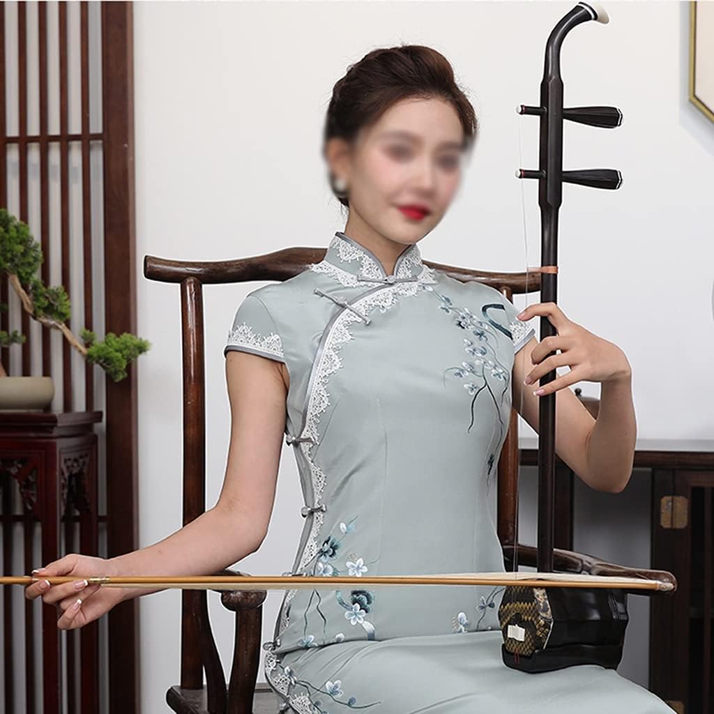 Erhu Chinese Traditional Ethnic Ebony Erhu Musical Instrument Adult Beginners Practice Playing The 2-String Violin Huqin Gift (Color : Black Size : 8213.1cm)